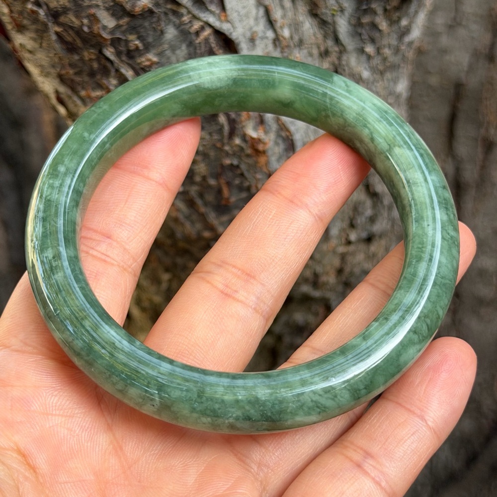 63mm inner diameter green xiuyu jade bangle 0733 - Picture 3 of 9